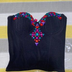 Corset Top with faux gems Size S